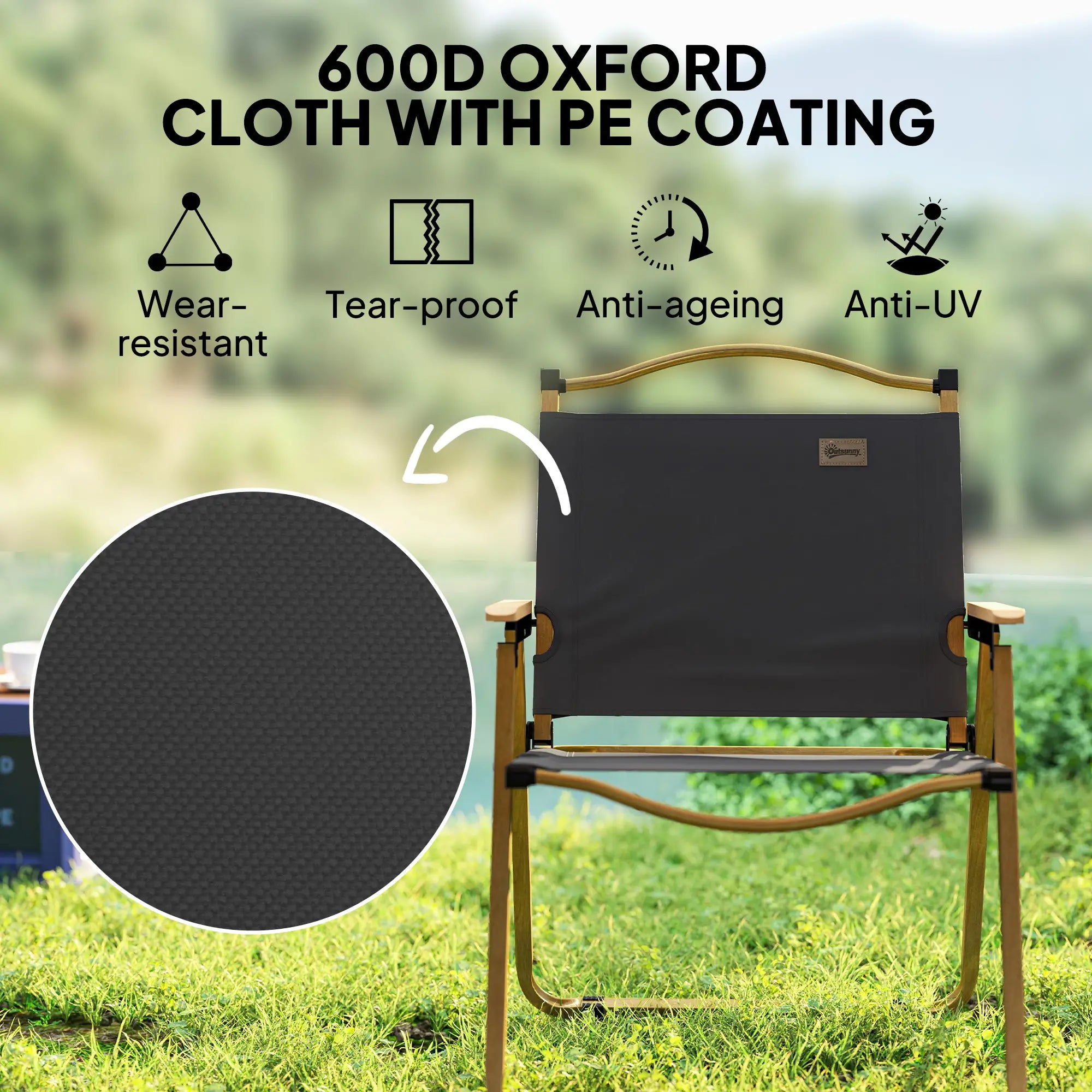 Lightweight Folding Camping Chair, Portable Armchair, Dark Grey Picnic Tables & Camping Chairs at Gallery Canada