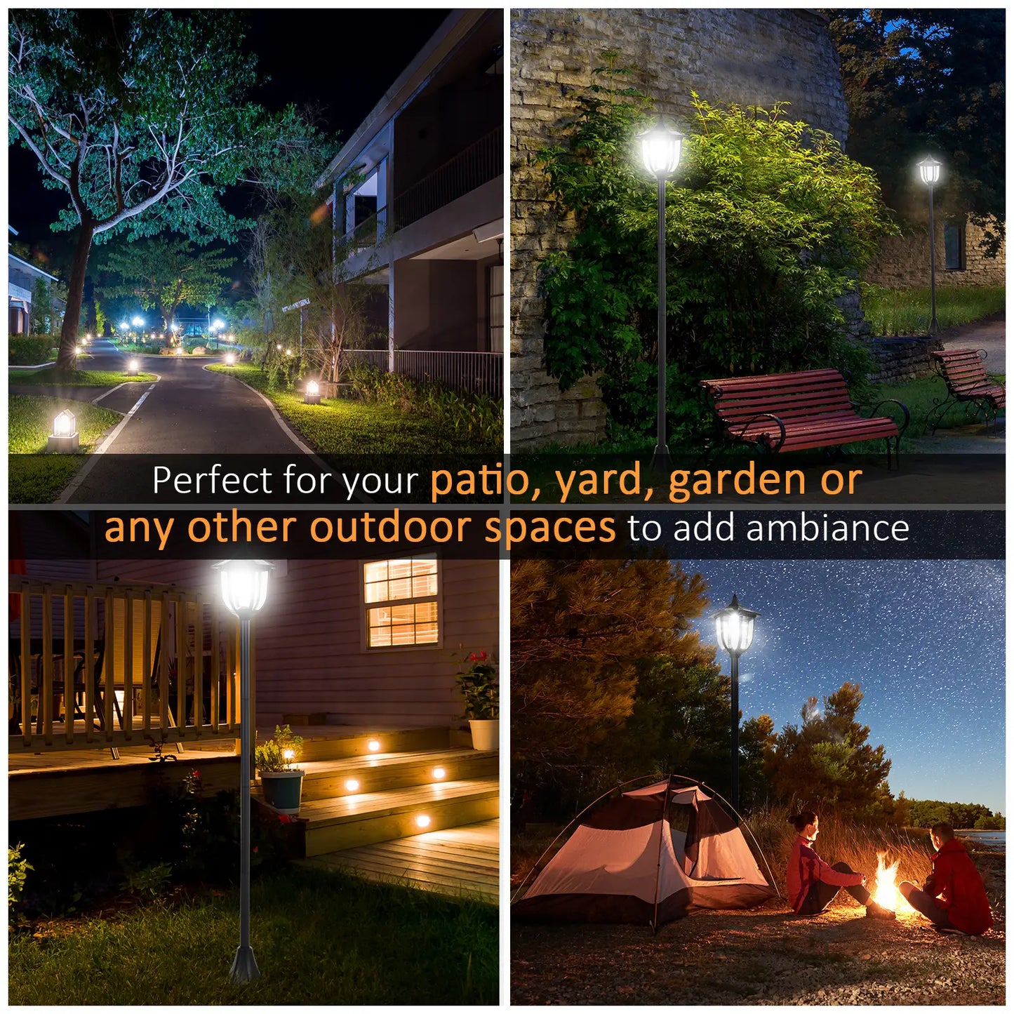 Solar Torch Lights, Outdoor Garden, 6 LED, Water-Resist, Auto On/Off Solar Post Lamps at Gallery Canada