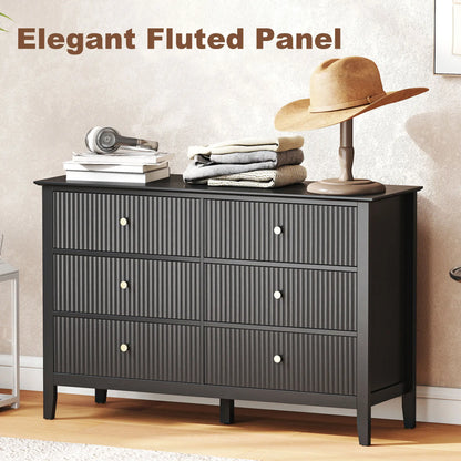 Modern 6 Drawer Dresser, Double Chest, Black Storage Cabinets at Gallery Canada