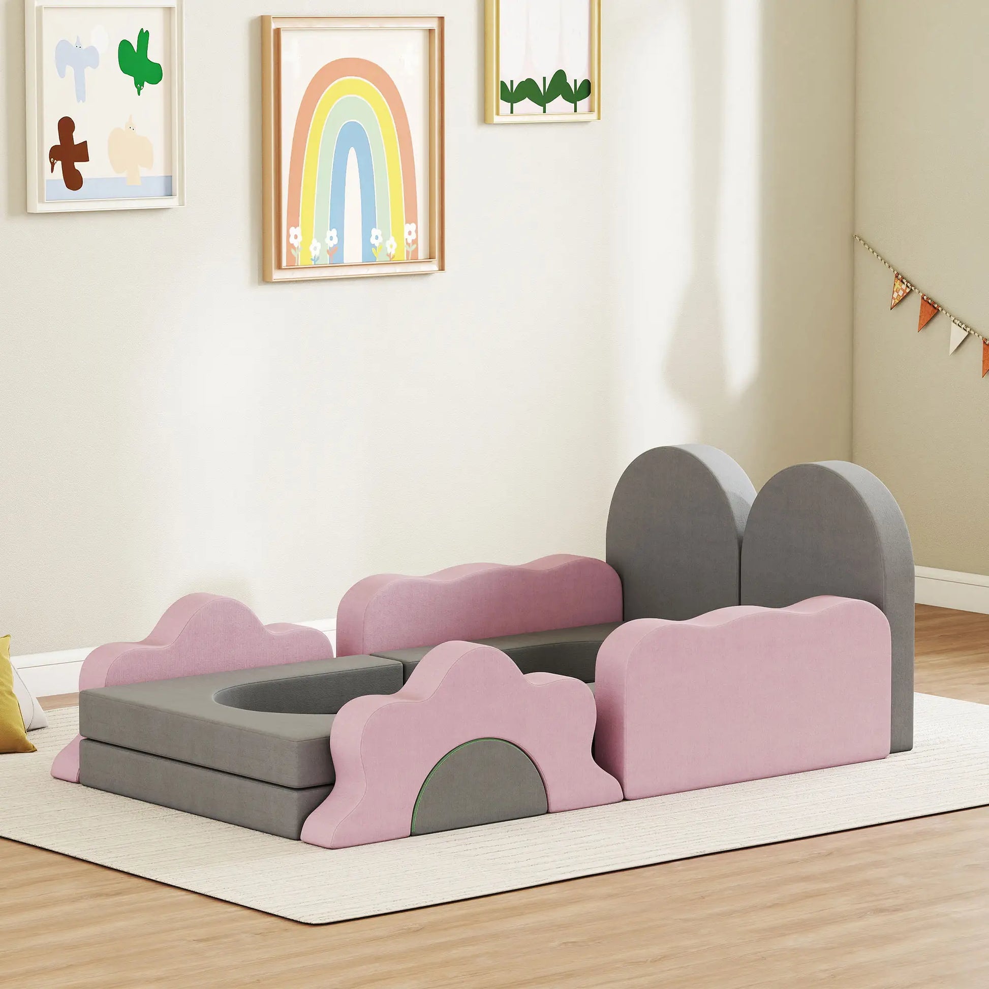 12-Piece Climbing Toys for Toddlers, Indoor Play Set, Grey Kids Gym & Playmats at Gallery Canada