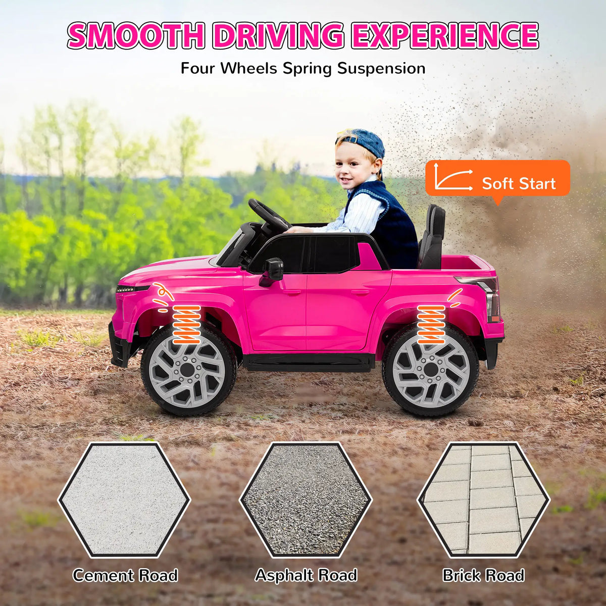12V Chevrolet Silverado EV RST Licensed Kids Car, Pink