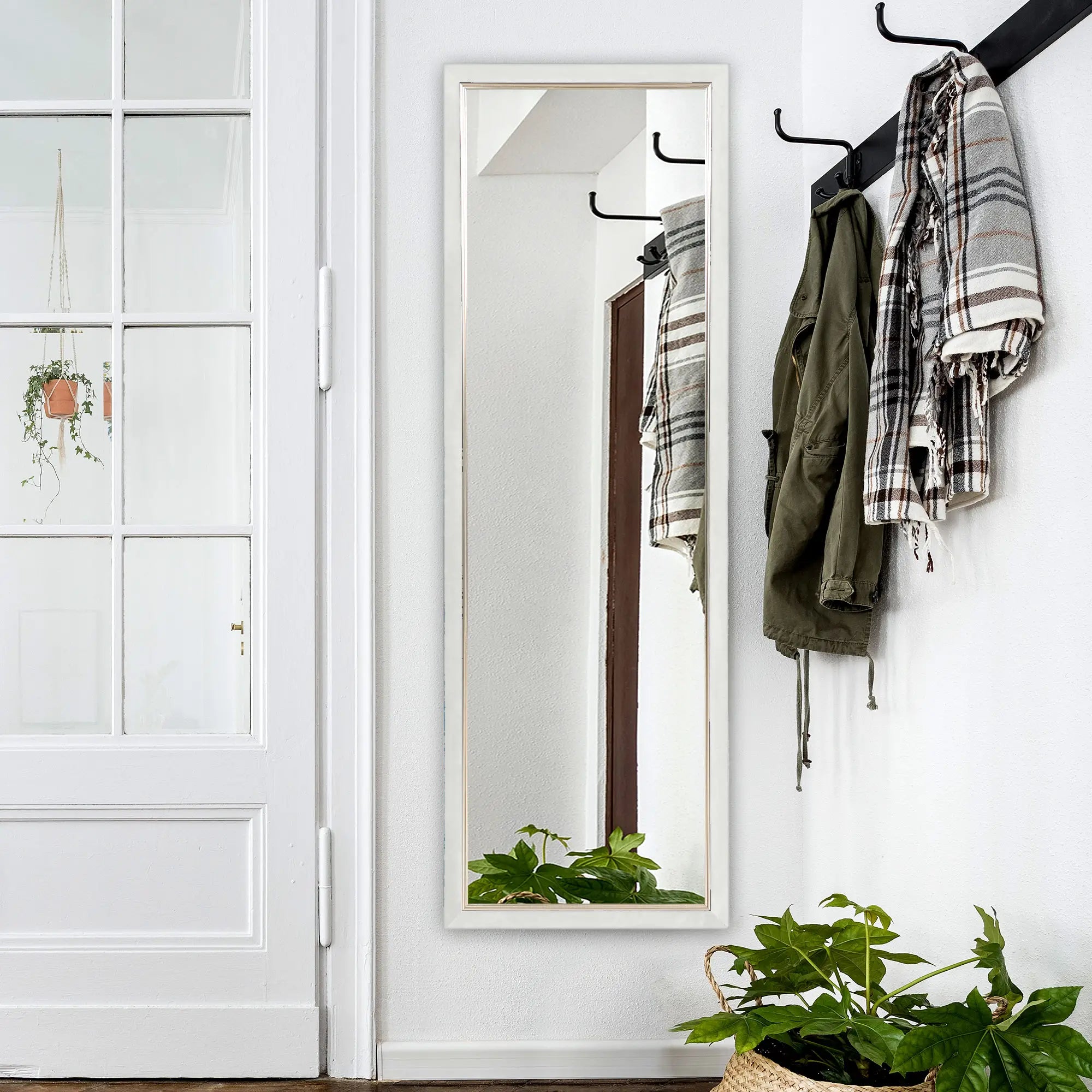 Floor Standing Mirror, Full Body, Leaning or Wall, White Full Length Mirrors at Gallery Canada