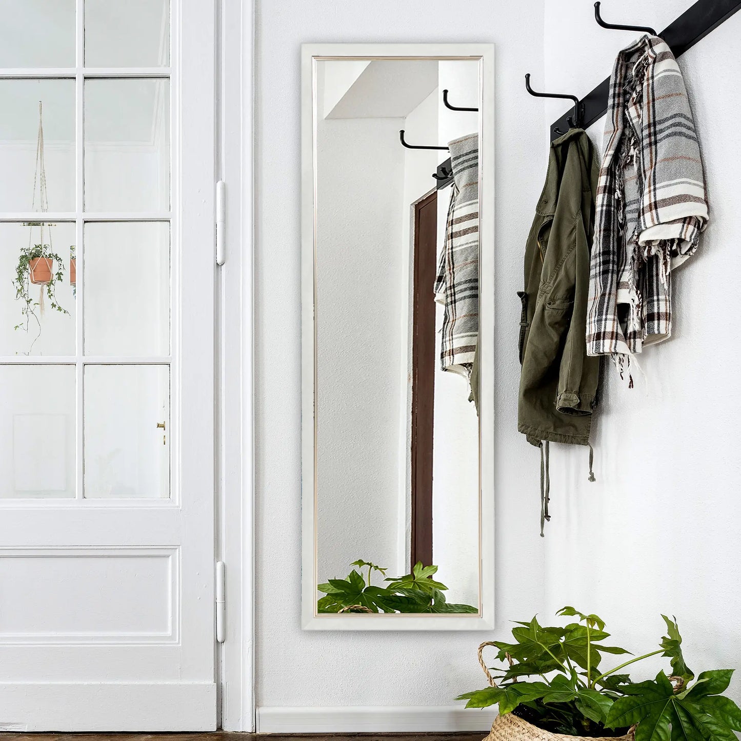 Floor Standing Mirror, Full Body, Leaning or Wall, White Full Length Mirrors at Gallery Canada