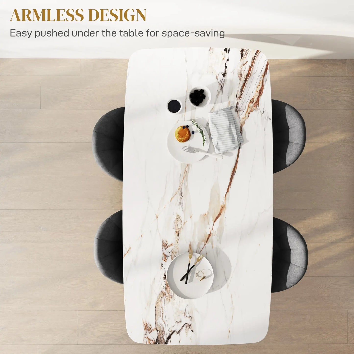 Modern Dining Chairs Set of 4, Upholstered, Metal Legs, Dark Grey Dining Chairs at Gallery Canada