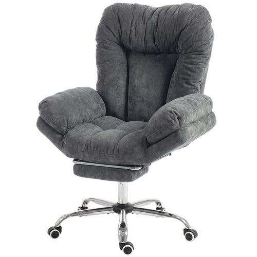 Criss Cross Chair With Wheels, Waterfall Armrests, Dark Grey, Dark Grey