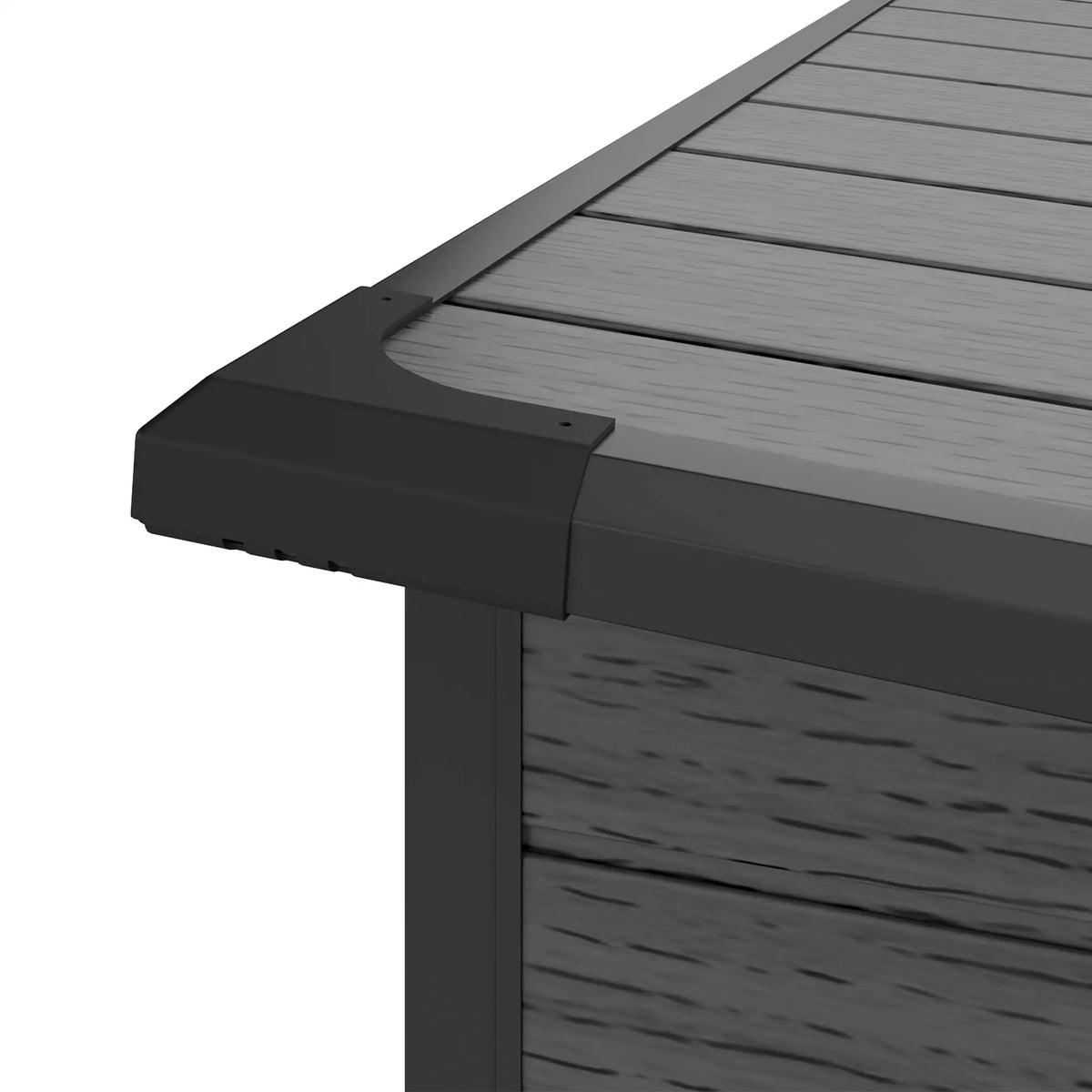 Abri de rangement extérieur 6' x 6', abri de jardin en plastique, gris foncé, gris foncé