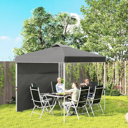 8 x 8 ft Pop Up Canopy, Adjustable Height, Sidewall, Carry Bag, Dark Grey Pop Up Canopies at Gallery Canada