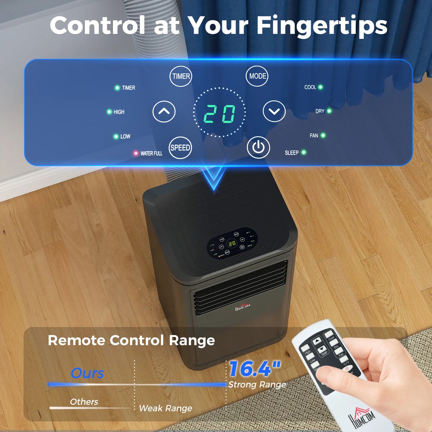 8000 BTU Portable AC, Dehumidifier, Remote, 24H Timer, Black Air Conditioner at Gallery Canada