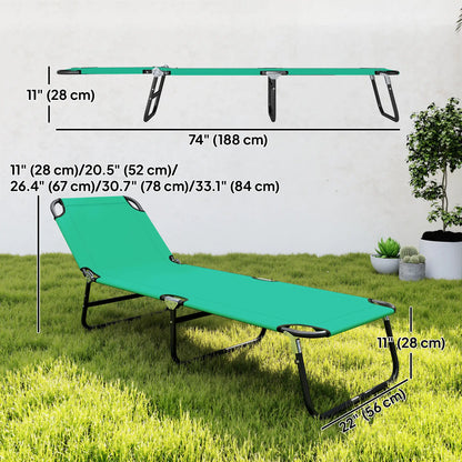 Outdoor Folding Lounge Chair, Reclining Back, Breathable Mesh, Green Lounger Chairs at Gallery Canada