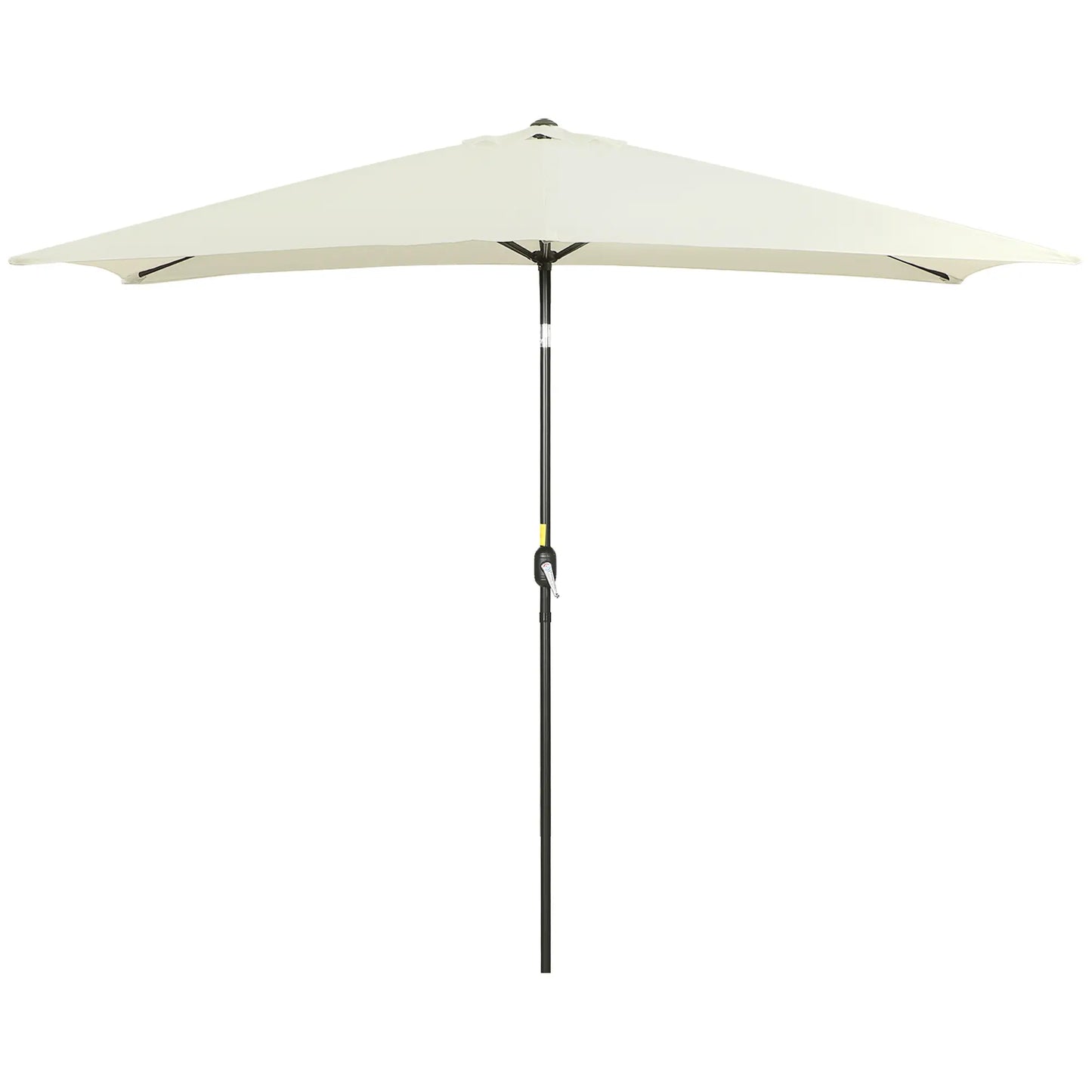 6.5x10ft Rectangle Aluminum Patio Umbrella, Outdoor Sunshade Canopy, Cream White Sun Umbrellas Cream at Gallery Canada