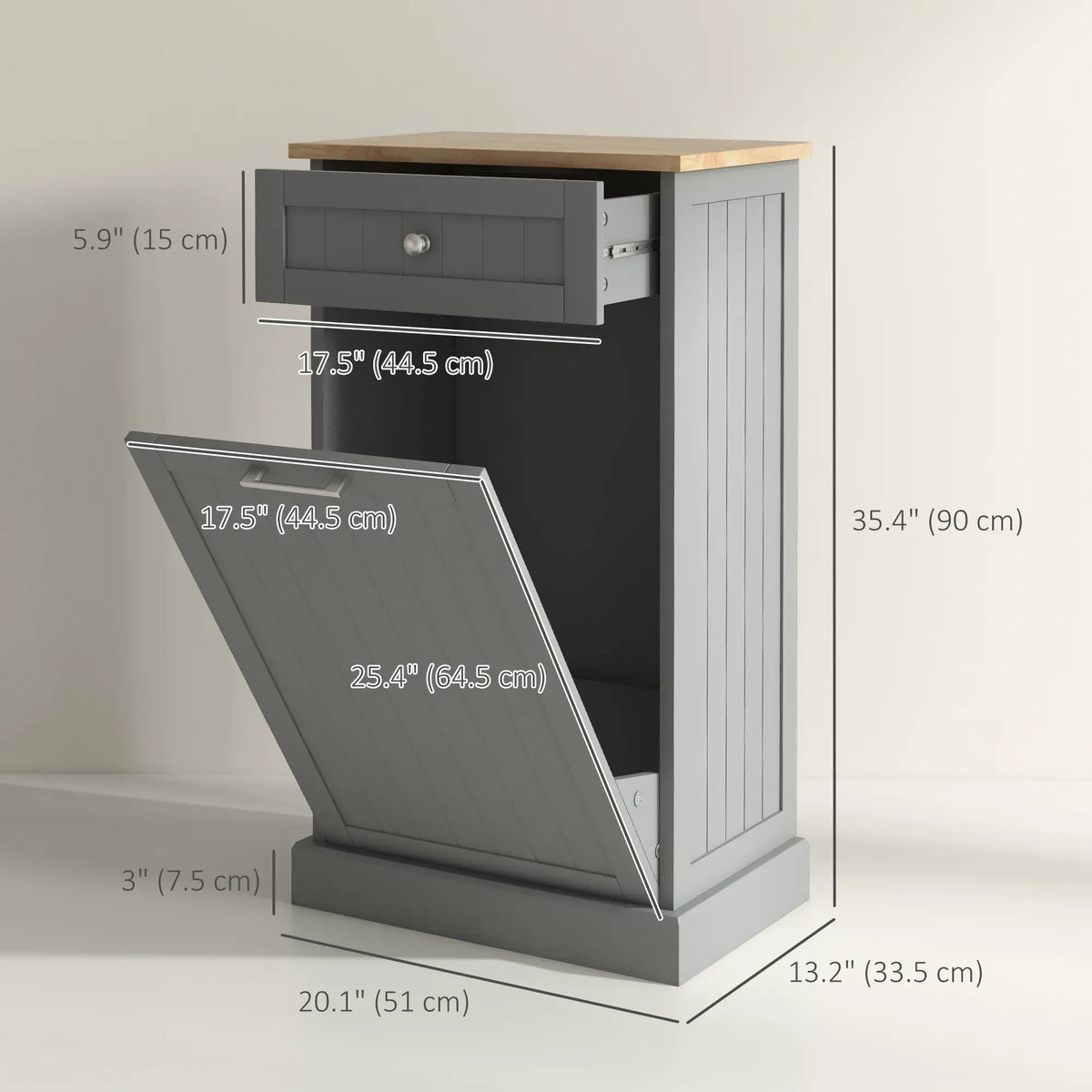 Kitchen Tilt Out Trash Bin Cabinet, Free Standing, Grey Storage Cabinets at Gallery Canada