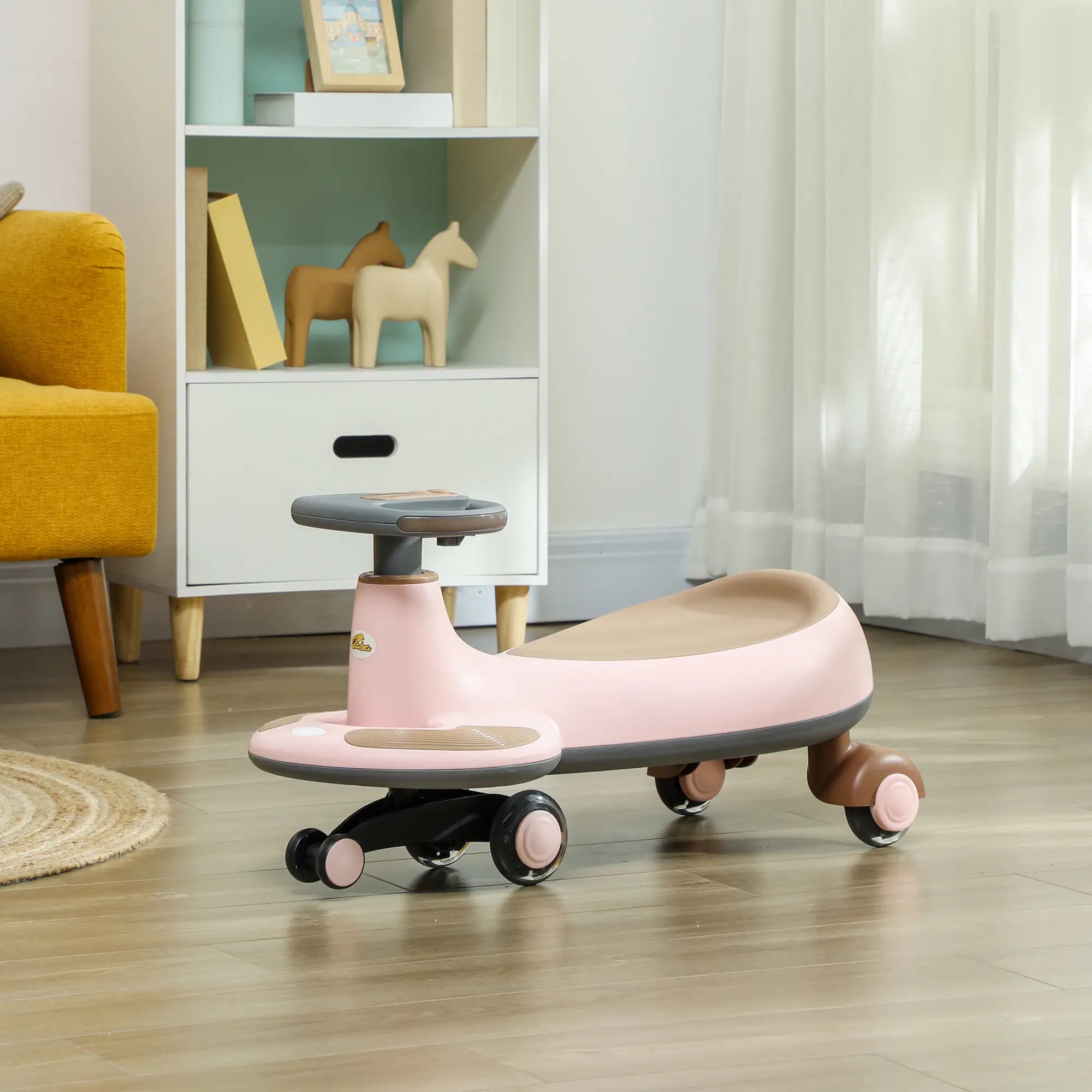 Kids Wiggle Car With Parent Rope, Music, Light, Pink Riding & Rocking Toys at Gallery Canada