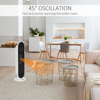 Ceramic Space Heater, Indoor Tower, 45 Degree Oscillation, Remote, 24H Timer, 1500W/1000W Electric Tower Heaters at Gallery Canada