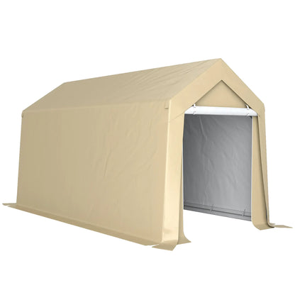 7' x 12' Outdoor Storage Shed, Portable Garage, Roll-up Door, Beige Sheds at Gallery Canada