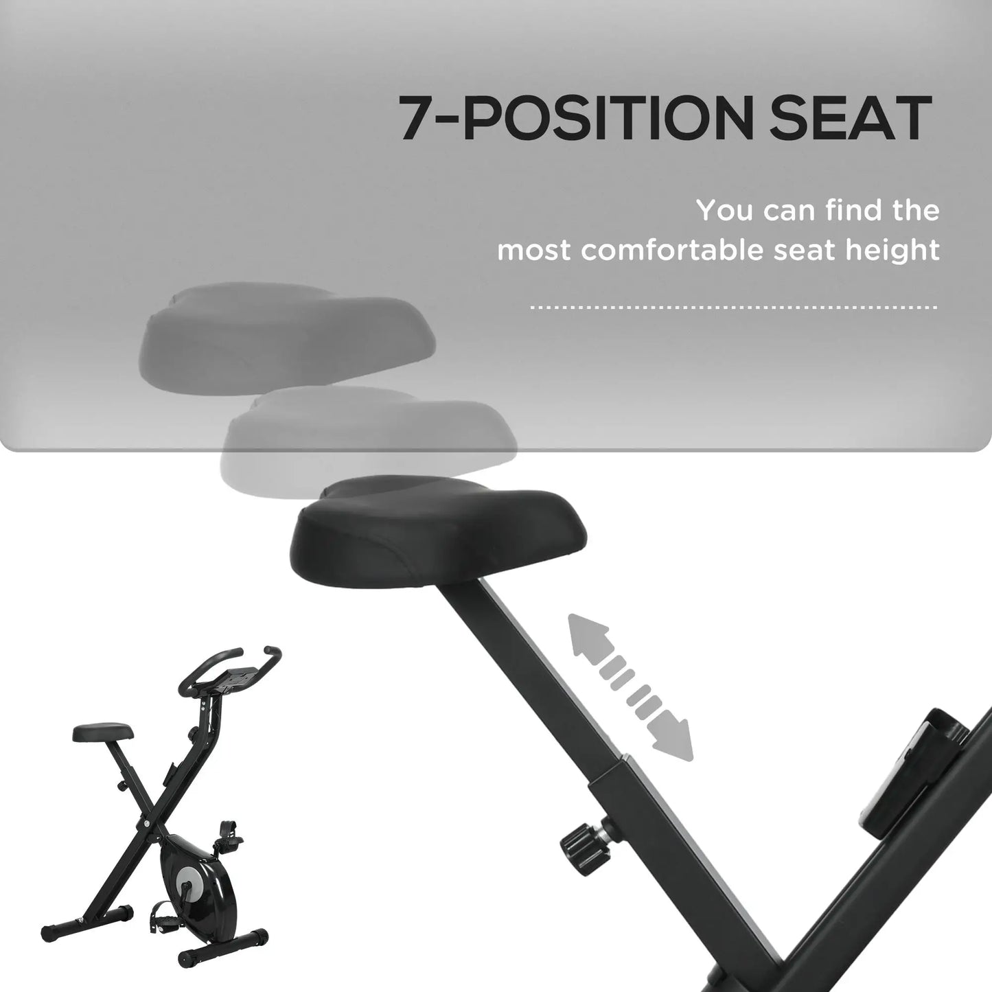 Foldable Exercise Bike, 8-Level Magnetic Resistance, LCD Screen, Phone Holder, Black Exercise & Stationary Bikes at Gallery Canada