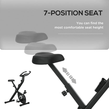 Foldable Exercise Bike, 8-Level Magnetic Resistance, LCD Screen, Phone Holder, Black Exercise & Stationary Bikes at Gallery Canada