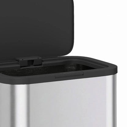 60 L Slim Stainless Steel Trash Can, Soft-Close Lid, Silver Kitchen Trash Cans at Gallery Canada