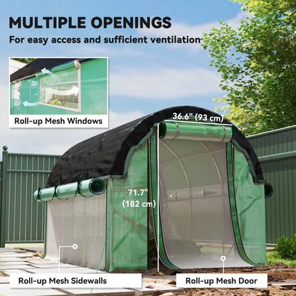 Walk-in Tunnel Greenhouse, 6.6' x 10' x 6.5', Green