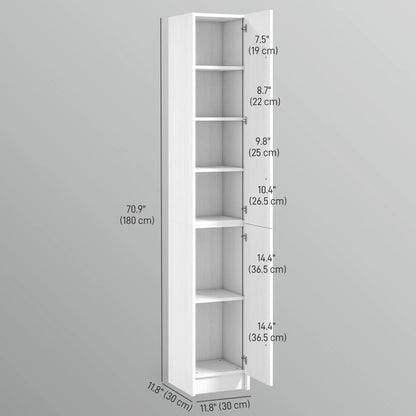 Tall Bathroom Storage Cabinet, Adjustable Shelves, Wood Grain, White Bathroom Cabinets at Gallery Canada
