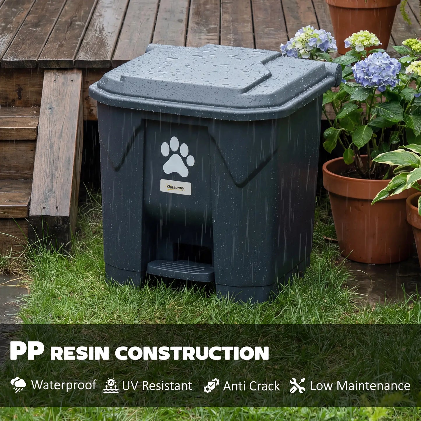 Dog Poop Outdoor Garbage Bin, 8 Gal, Black Garden Accessories at Gallery Canada