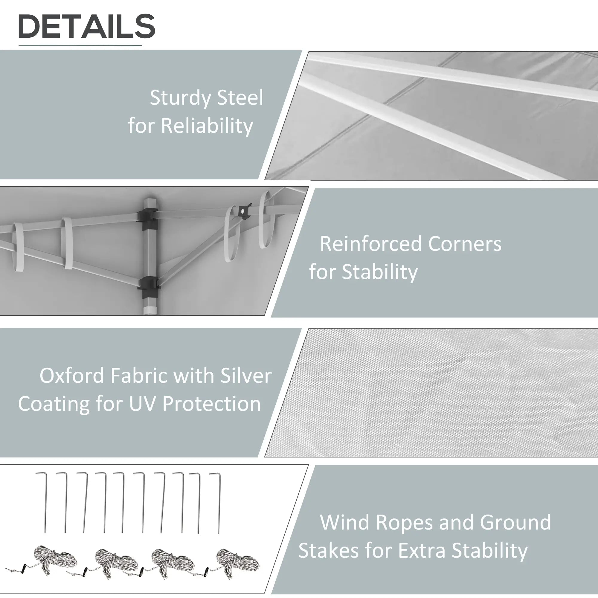 20' x 10' Folding Canopy Tent, Sidewalls, Windows, White Pop Up Canopies at Gallery Canada