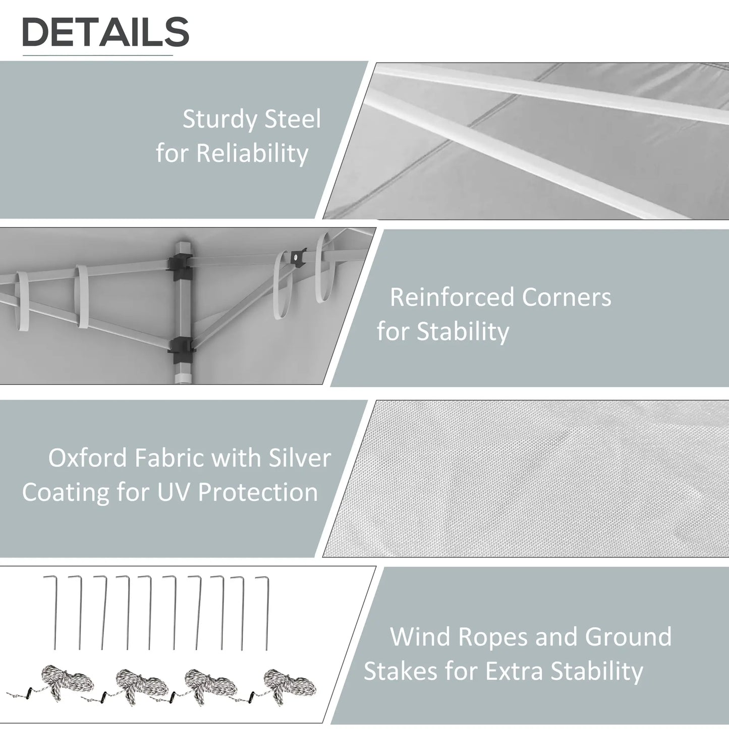 20' x 10' Folding Canopy Tent, Sidewalls, Windows, White Pop Up Canopies at Gallery Canada