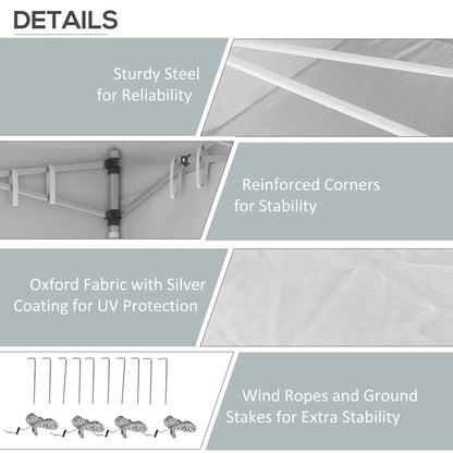 20' x 10' Folding Canopy Tent, Sidewalls, Windows, White Pop Up Canopies at Gallery Canada