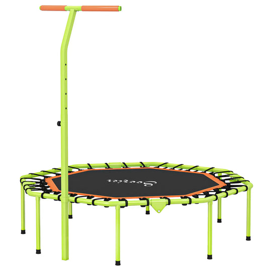 50" Foldable Mini Trampoline, Fitness Rebounder, Adjustable Handle Bar