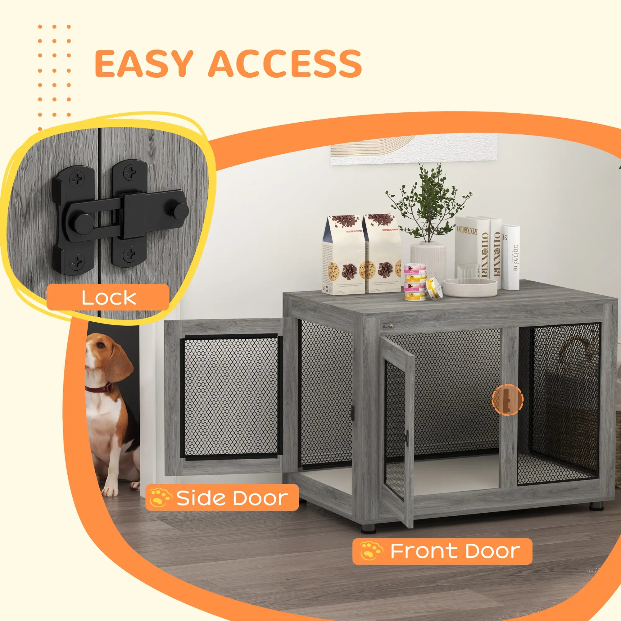 Pet Crate End Table, Water-resistant Cushion, Large Medium Dogs, Grey Houses, Kennels & Pens at Gallery Canada