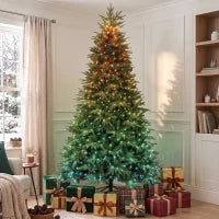 Sapin de Noël de 9 pieds, Frasier Grande Fir, conception à charnières, LEDs, télécommande, minuterie