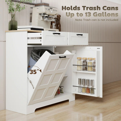 7 Gallon Tilt Out Garbage Cabinet, Kitchen Island, 2 Drawers, White Bar Cabinets at Gallery Canada