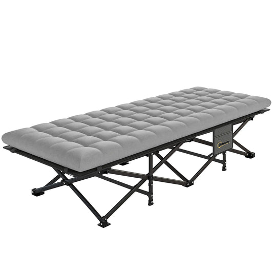 Camping Cot With Soft Pad, 32" Extra Wide, Grey Camping Cots Black, Grey at Gallery Canada