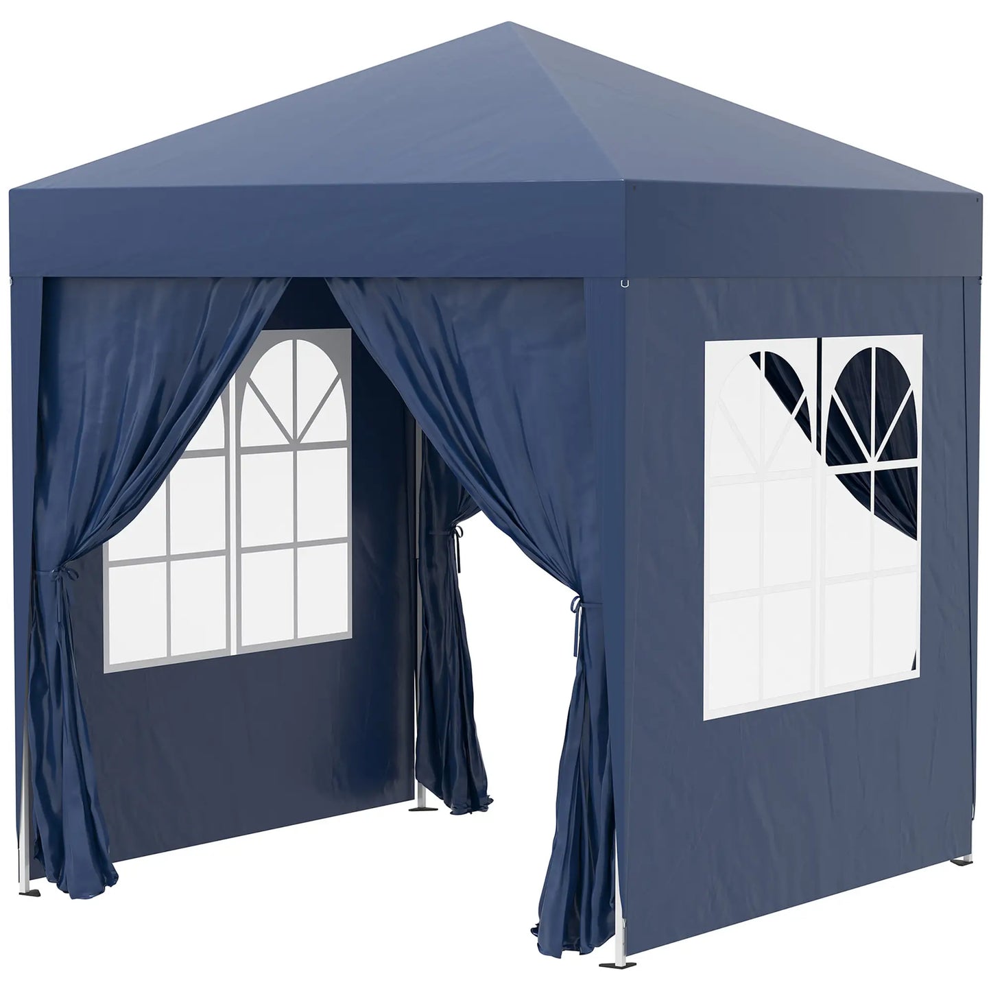 6.6'x6.6' Pop Up Canopy Tent, Instant Sun Shelter, Blue Pop Up Canopies at Gallery Canada