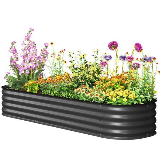6.4 x 2 x 1ft Galvanized Raised Garden Bed, Metal Planter Box, Dark Grey Raised Garden Beds Dark Grey at Gallery Canada