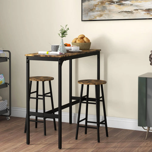 Counter Height Bar Table And Chairs Set, 2-Piece Dining Set