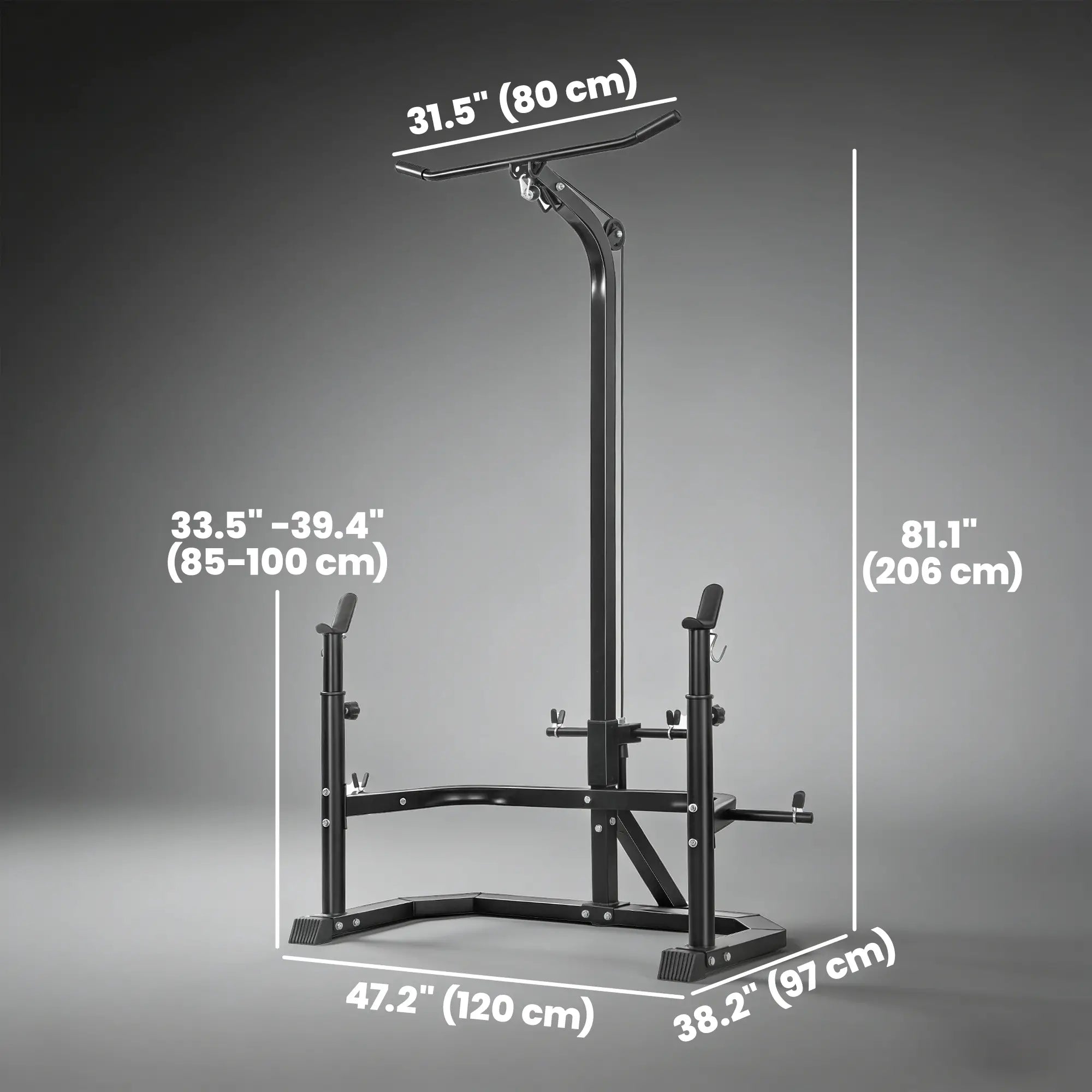 Cable Machine, Multi-Function Bench Press Rack, Lat-Pull Down System, Black Power Towers at Gallery Canada