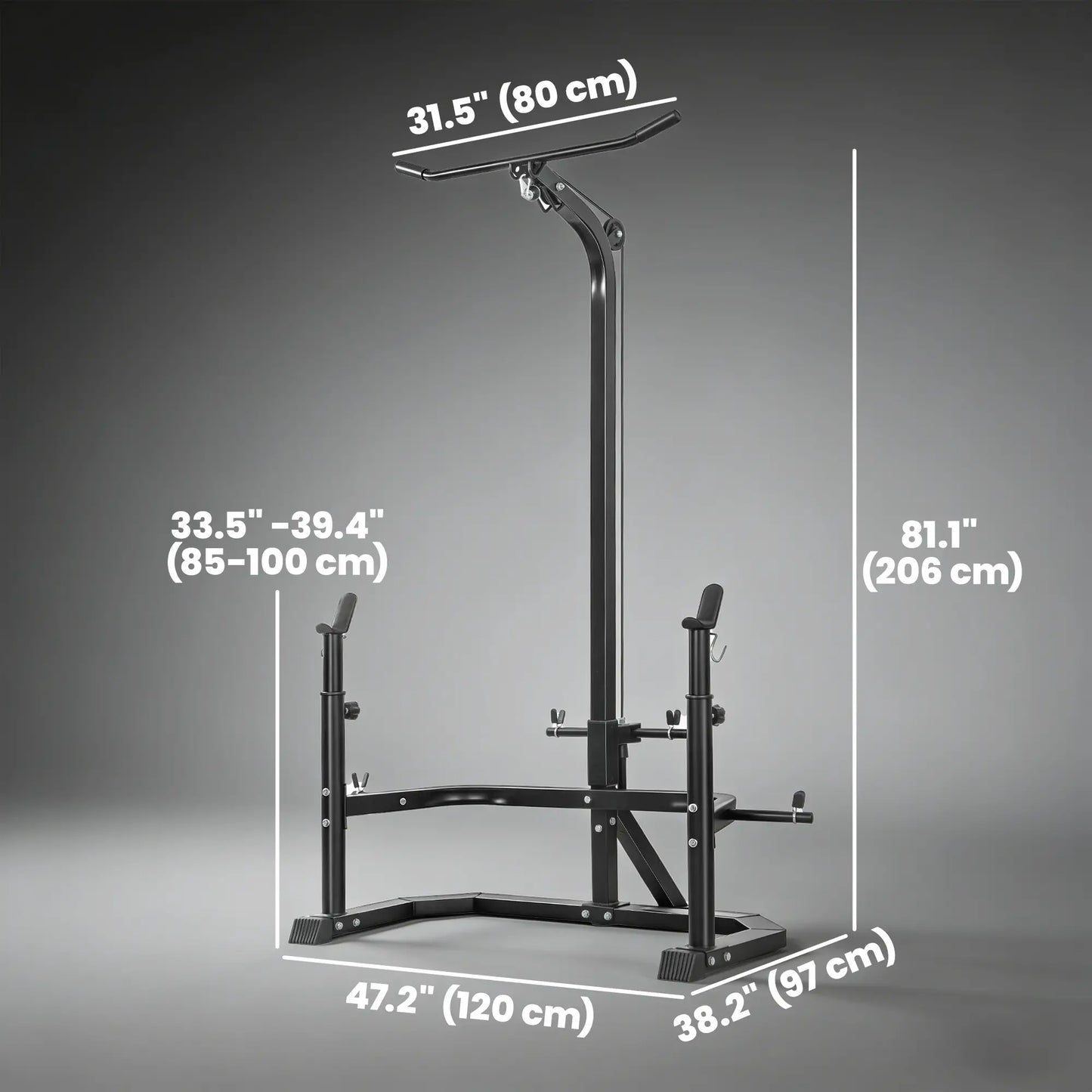 Cable Machine, Multi-Function Bench Press Rack, Lat-Pull Down System, Black Power Towers at Gallery Canada