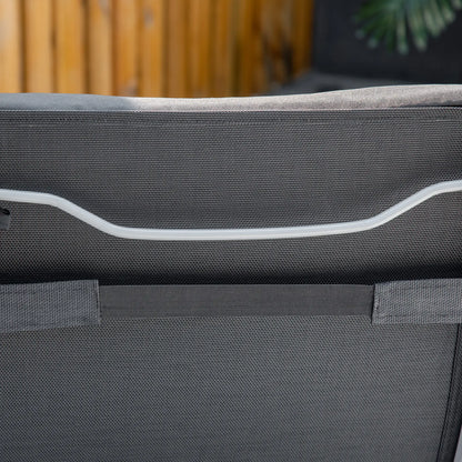 Outdoor Folding Chaise Lounge, Adjustable Backrest, Black Lounger Chairs at Gallery Canada