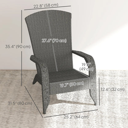 Wicker Adirondack Chair, PE Rattan Outdoor Fire Pit Chair, Heather Grey Patio Chairs at Gallery Canada