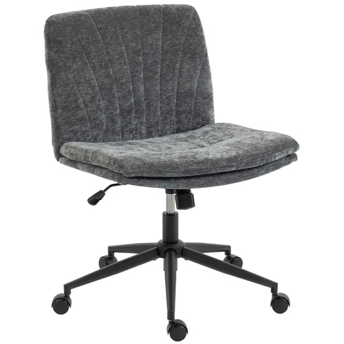 Criss Cross Chair with Wheels, Wide Office Chair, Adjustable Height, Tilting, Grey