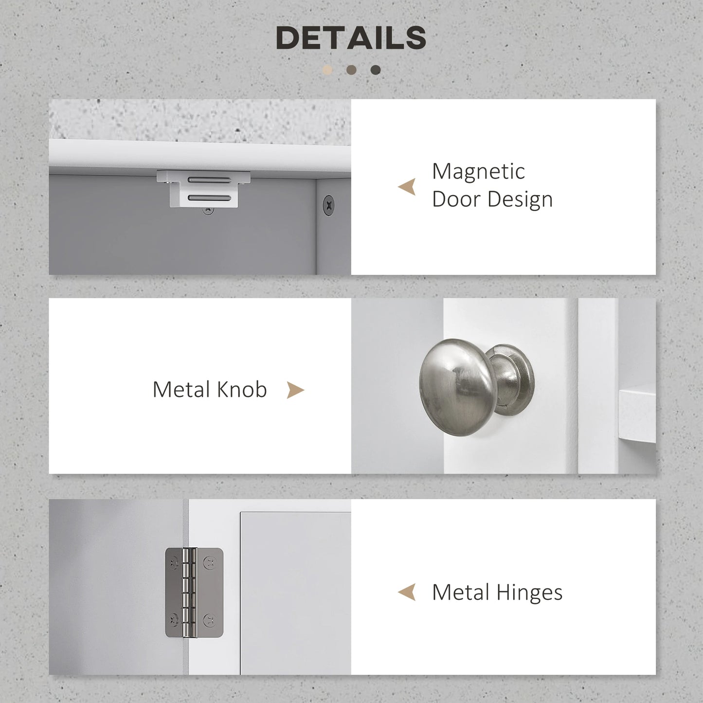 Wall-Mounted Medicine Cabinet, Bathroom Mirror with Shelves, White Mirror Medicine Cabinets at Gallery Canada