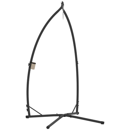 Heavy Duty Steel Hanging Chair Stand, With Cup Holder, Black Hammock Stands at Gallery Canada