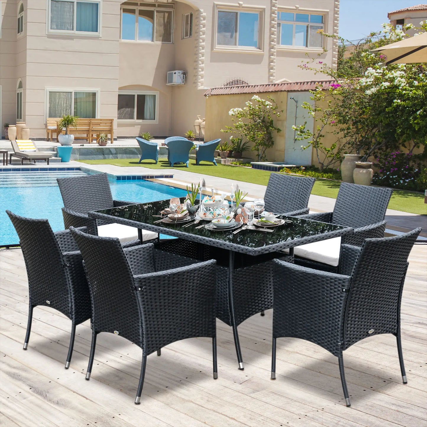Garden Dining Set with Cushions Outdoor Dining Sets at Gallery Canada