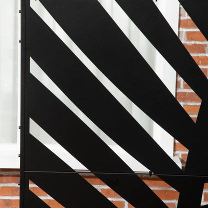 Metal Outdoor Privacy Screen, 48" x 78" H, Freestanding Garden Panel, Banana Leaf Side Awnings at Gallery Canada
