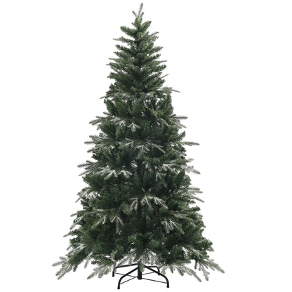 6ft Flocked Artificial Christmas Tree, 850 Branch Tips, Metal Base, Green Flocked Christmas Trees at Gallery Canada