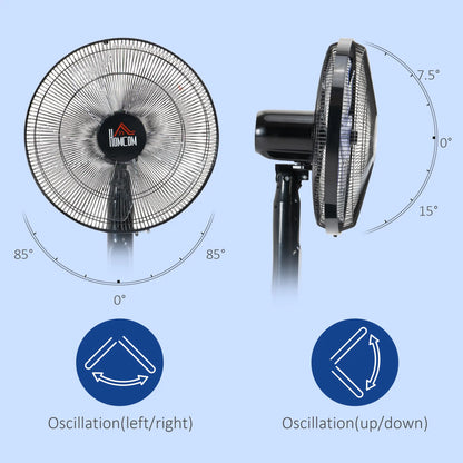 Standing Floor Fan with Remote, Tall Pedestal Electric Fan, Black Stand Fans at Gallery Canada