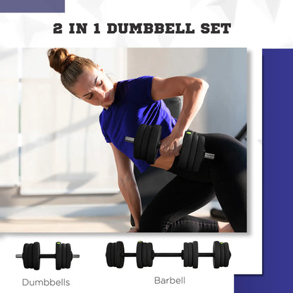 44LBS Adjustable Barbell Dumbbells Set, Non-Slip Handles, Home Gym Dumbbells & Barbells at Gallery Canada