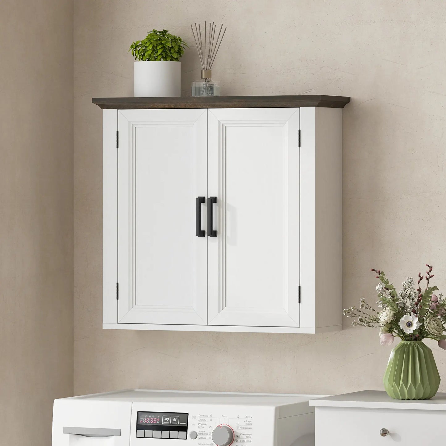 Farmhouse Medicine Cabinet, Wall Mounted, 2 Doors, Adjustable Shelf, White Wall Mounted Cabinets at Gallery Canada