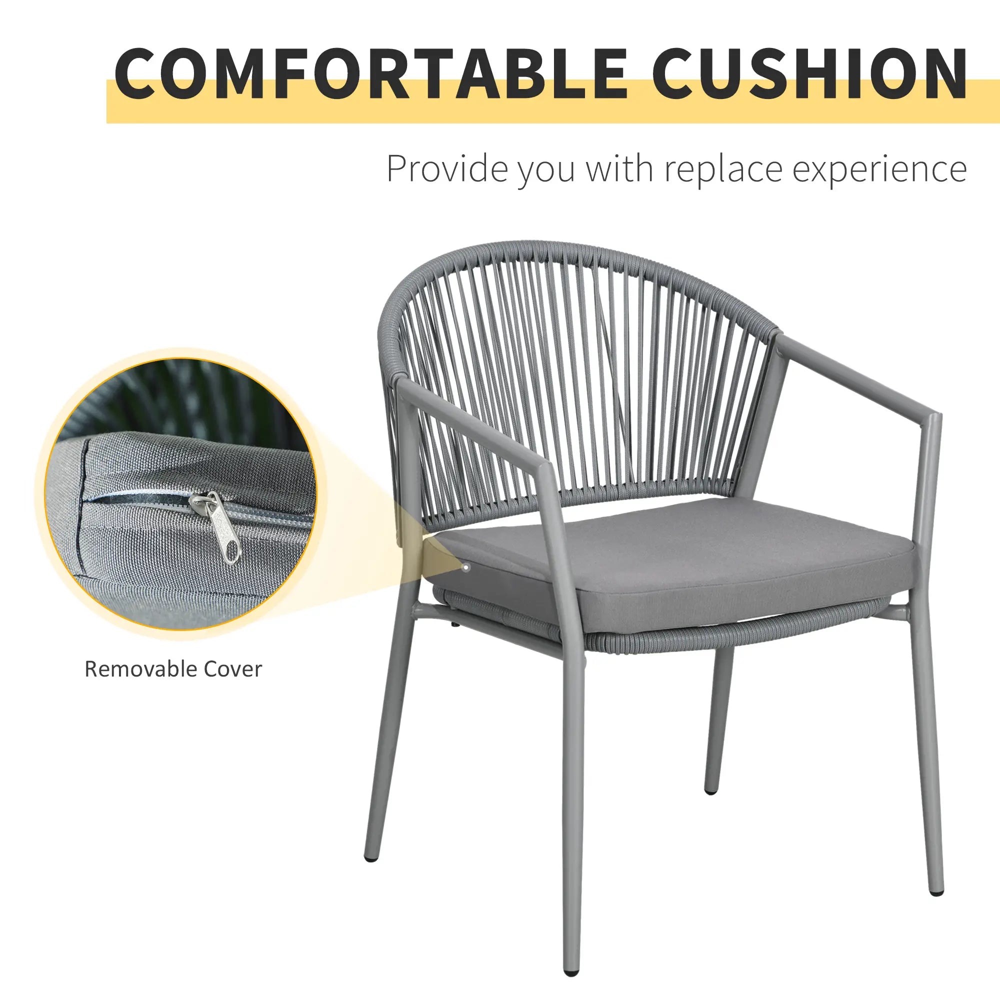 3-Piece Rattan Bistro Set, 2 Armchairs And Coffee Table, Grey Patio Furniture Sets at Gallery Canada