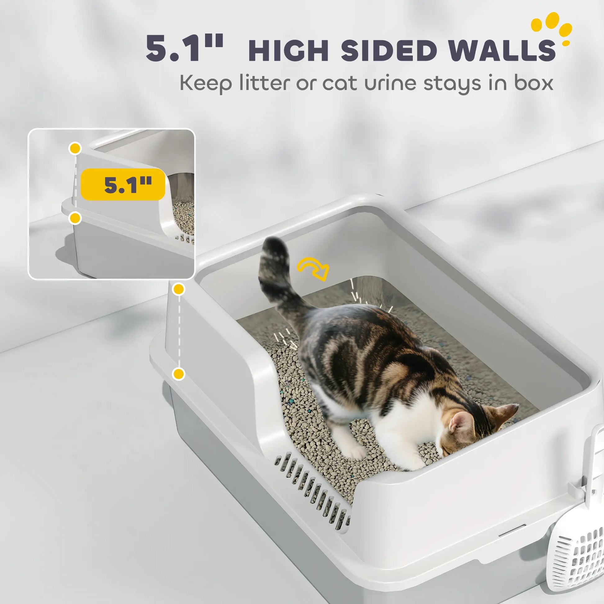 Stainless Steel Cat Litter Box with Lid, Scoop, High Sided, Non-Stick Cat Litter Box Enclosures at Gallery Canada